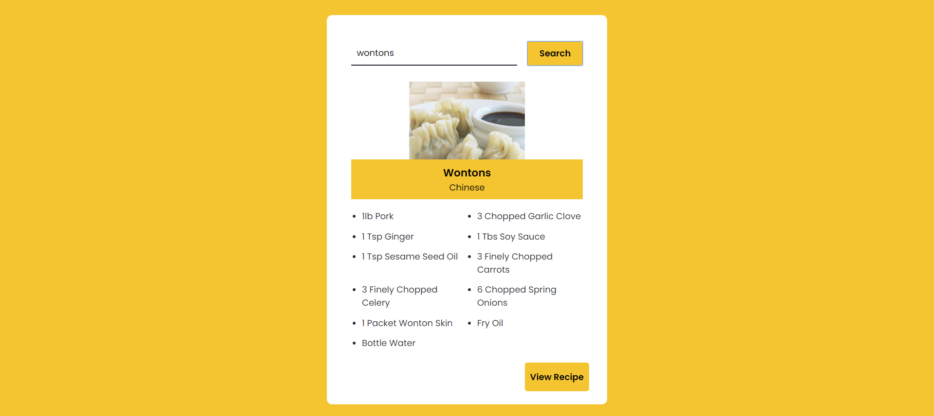 Recipe Web App Image 3